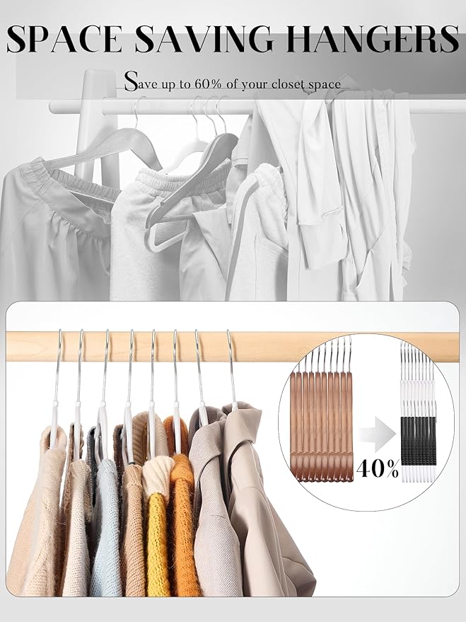 HOUSE DAY Plastic Hangers 100 Pack, Heavy Duty Hanger - Image 6