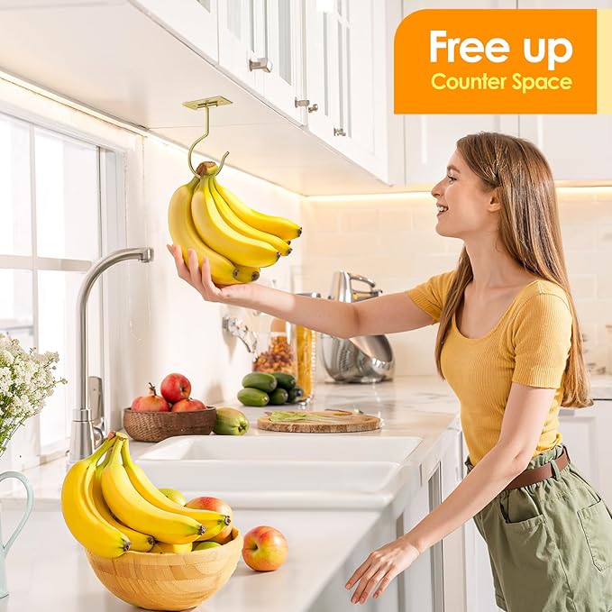 Self Adhesive Banana Hook Under Cabinet Foldable Banana Hanger Metal Under - Image 3
