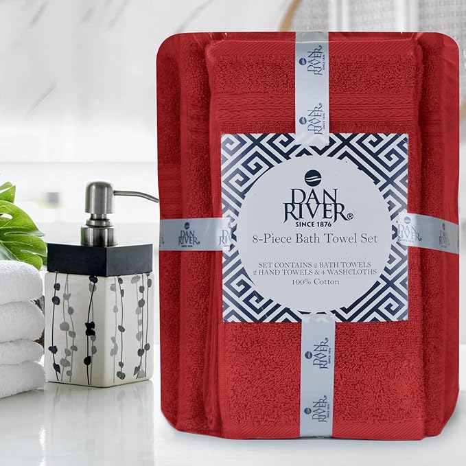 DAN RIVER 8 PC Luxury Bath Towels - Image 8