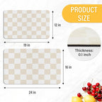 Checkered Dish Drying Mat for Kitchen Counter Coffee Mat Bar Accessories - Image 2