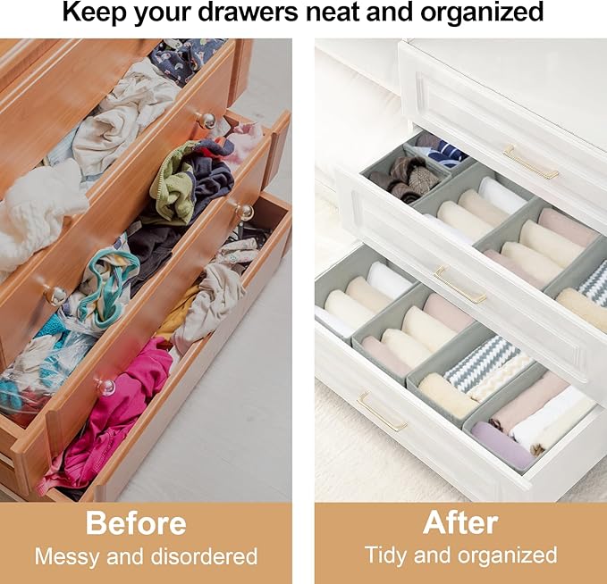 Drawer Organizer Clothes, Foldable Fabric Dresser Organizer Closet Organizers - Image 2