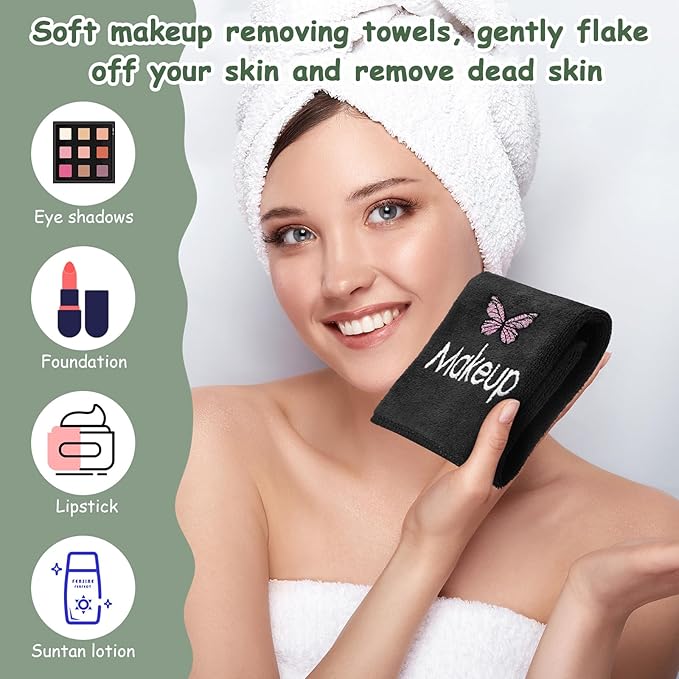 Shimeyao 20 Pack Makeup Towels Black Makeup Washcloths - Image 6