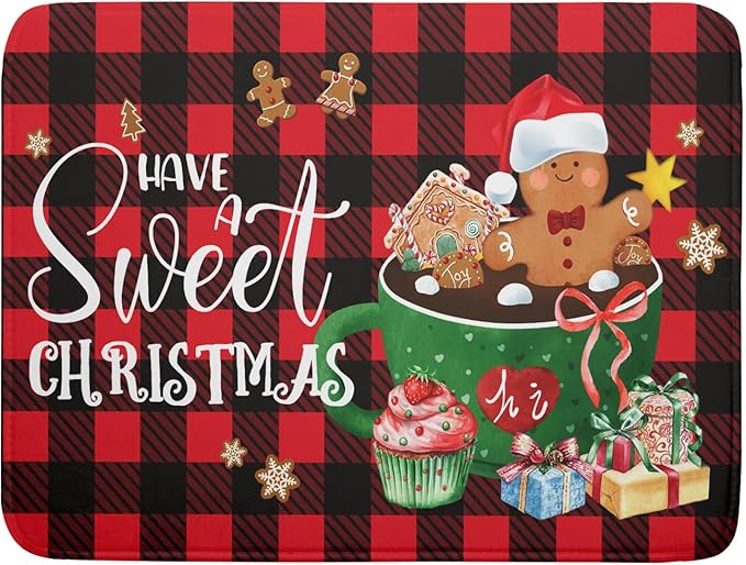Giwawa Gingerbread Man Dish Drying Mat Large 18x24inch Have A Sweet Christmas by Giwawa