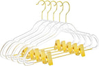 MIZGI Slim Clear Gold Pants & Skirt Hangers – Adjustable Clips & Hooks by MIZGI