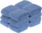 SUPERIOR Solid Egyptian Cotton Hand Towel Set, Denim Blue - Image 2
