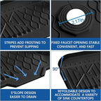 Kitchen Sink Accessories -17" x 6'' Sink Splash Guard, Silicone Sink Mat Splash - Image 4