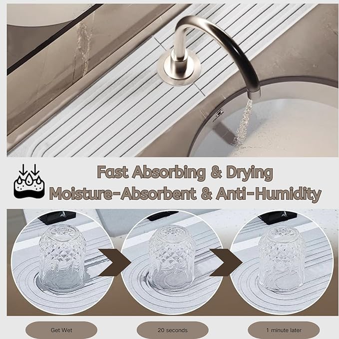 Diatomite Faucet Mat for Kitchen Sink - Image 3