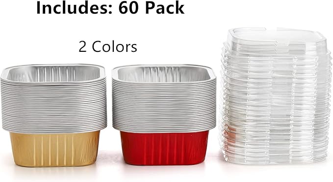ZEAYEA 60 Pack 10 oz Aluminum Foil Baking Cups - Image 5