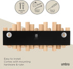 Umbra Picket Coat Rack Wall Mount – 5 Flip-Down Wood Coat Hooks, Modern & - Image 6