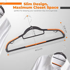 Plastic Hangers 50 Pack, Cascading Slim Space Saving Clothing Hangers - Image 2