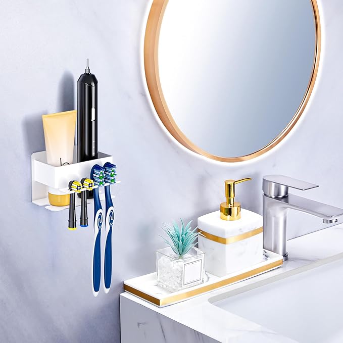 Toothbrush Head Holders, Electric Tooth Brush Head Holder, Adhesive Toothpaste - Image 2