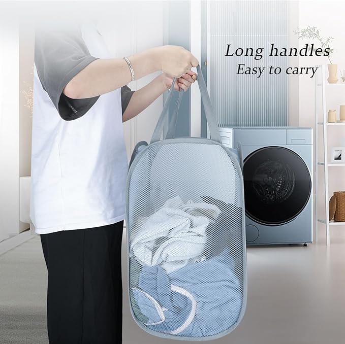 Upgraded 100L Extra Large Collapsible Laundry Hampers. Pop Up Laundry Basket - Image 6