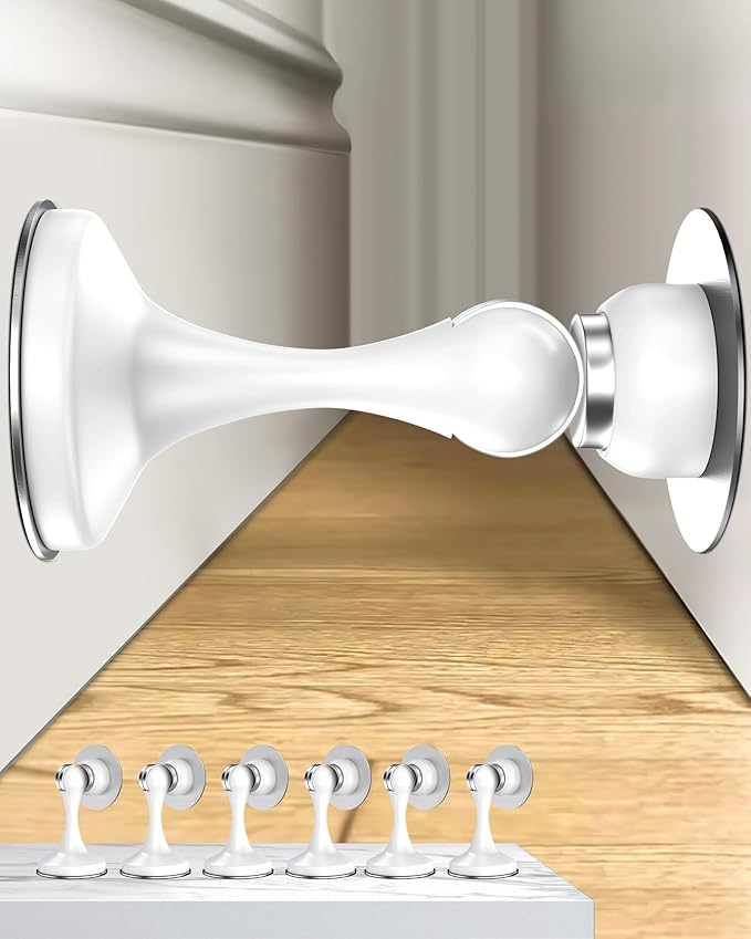 Crosize Magnetic Door Stoppers 6 Pack, Stainless Steel Door Stops by Crosize