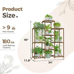 Bamworld Plant Stand Indoor Plants Shelf Outdoor Wood Plant Rack for 4 Tiers Large Flower Stand for Multiple Plants Ladder Plant Holder for Living Room Boho Home and Gardening - Image 6