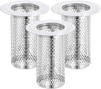uxcell 3 Pack Shower Drain Strainer, 3.1" x 2.5" Stainless Steel Floor Drain by uxcell