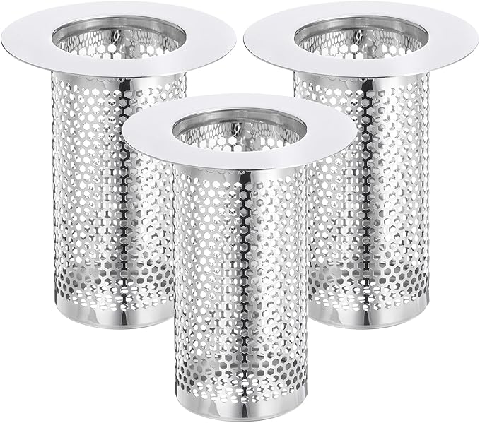 uxcell 2 Pack Shower Drain Strainer, 3.1" x 2.5" Stainless Steel Floor Drain by uxcell