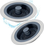 Kitchen Sink Drain Strainer 3 in 1, 304 Stainless Steel Pop Up Sink Stopper by YKWLHomeSolution