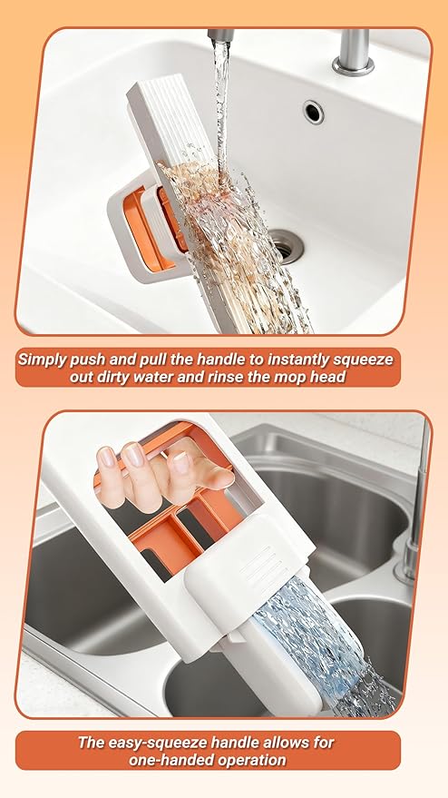 Self-Squeeze Mini Mop & Crevice Brush Set, Cleaning Tool - Image 3