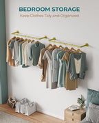 OROPY Industrial Pipe Clothes Rack Wall Mounted Set of 2, 38.4 inches Heavy - Image 6