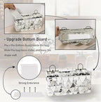 2pcs Large Wall Hanging Organizer Bag, Linen Fabric Door Hanging Storage Baskets - Image 3