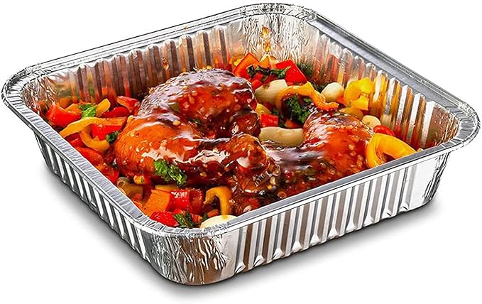 10pack- 8 x 8 Aluminum foil Pans Disposable Heavy Duty Square baking Cake Pan - Image 6