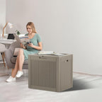 DRATO 34 Gallon Deck Boxes Resin Outdoor Storage Box UV Resistant Outside Deck Box with Lockable Lid for Patio Furniture（Grey，34 Gallon） - Image 2
