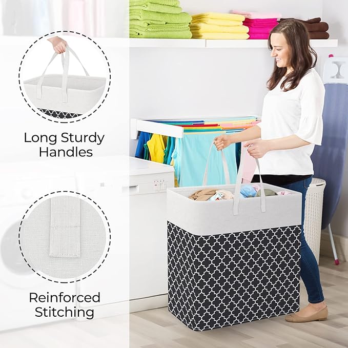 StorageRight Laundry Basket Hamper Large Collapsible Laundry Hamper - Image 4