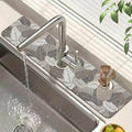 Embossed Leaf Texture Sink Faucet Absorbing Mat Grey Leaf Super Absorbent Fast by Unknown
