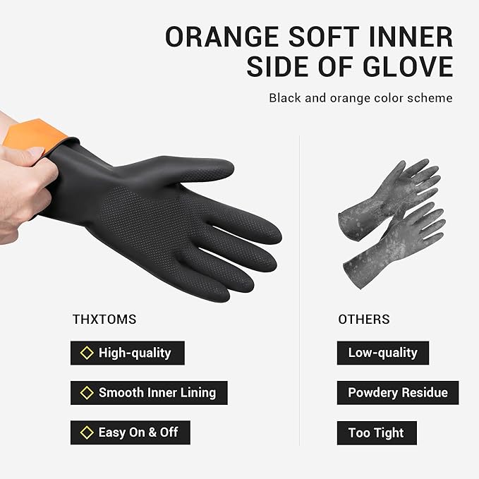 ThxToms 3 Pairs Dishwashing Gloves, Reusable Latex Cleaning Gloves - Image 7