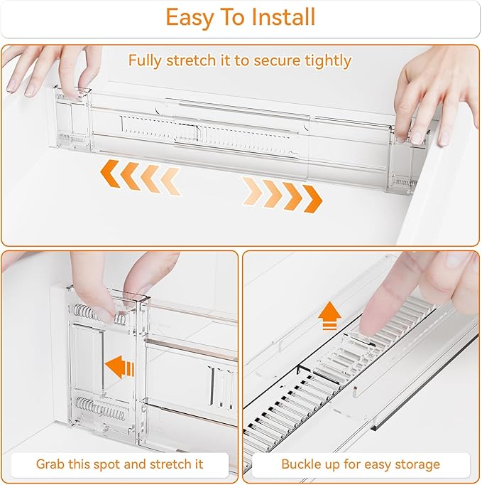 Yieach 12Pack 3.2 Inch Shallow Acrylic Drawer Dividers - Image 4