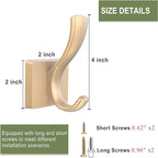 Gold Hooks for Wall, Heavy Duty Thick Aluminum Alloy Entry Coat Hooks for - Image 5