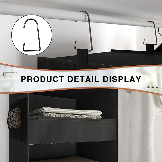 4-Shelf Hanging Closet Organizer and Storage Foldable Hanging Closet Shelves - Image 6