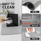 Coffee Mat - Absorbent Hide Stain Rubber Backed Dish Drying Mat - Image 4
