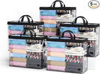 5PACK Clear Zippered Storage Bags by Hopack