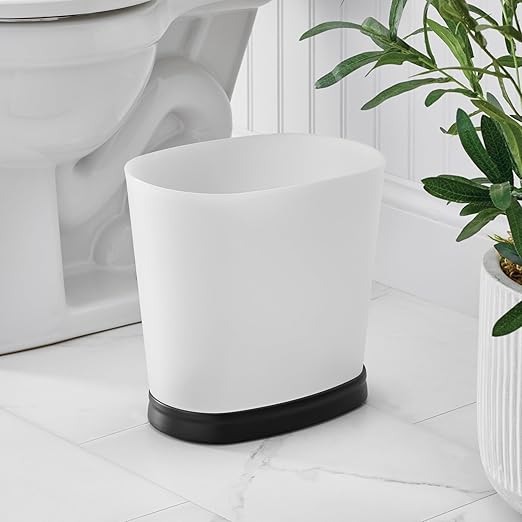 iDesign Slim Bathroom Trash Can, Small Plastic Garbage Can - Image 3