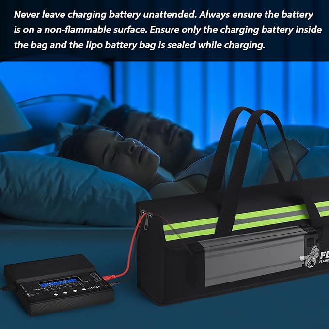 FLASLD E-Bike Battery Bag Fireproof Safe Charging Bag Explosionproof Lipo - Image 4