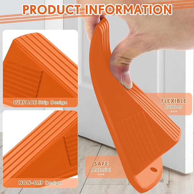 Frienda 6 Pcs Jumbo Door Stoppers Heavy Duty Door Stopper Tall up to 2inch Tall - Image 3