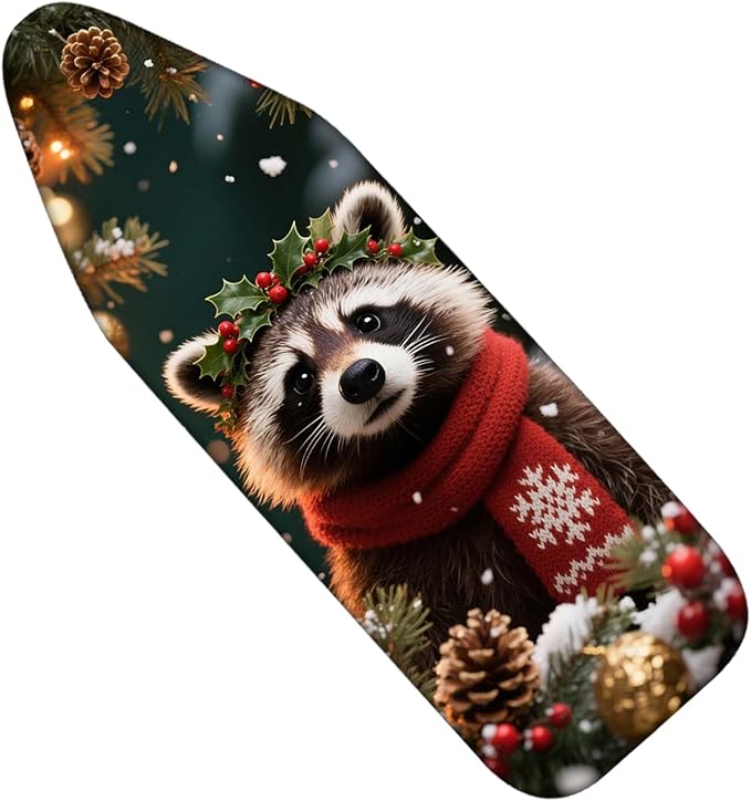Nuxovilar Ironing Board Covers Winter Raccoon Pattern Polyester 15x54 Inches by Nuxovilar