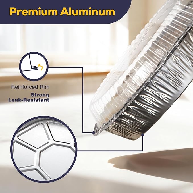 Fit Meal Prep 45 pack 9" Round Aluminum Foil Pans - Image 4