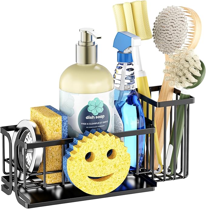 Epicano Sink Caddy Sponge Holder, Smiley Face Sponge Rack - Image 8