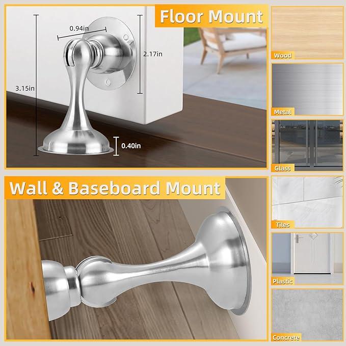 4 Pack Magnetic Door Stop No Drilling Door Stop - Image 4