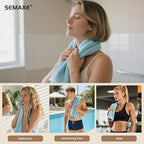 SEMAXE 6-Pack Blue Hand Towels - Image 6