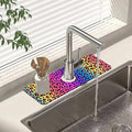 Sink Faucet Absorbing Mat Rainbow Colored Leopard Print Sink Splash Guard by Unknown