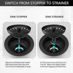 Black Sink Drain 3-1/2 Inch Matte Black Kitchen Sink Drain Strainer Assembly Kit - Image 4
