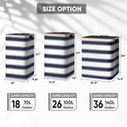 BALEINE Laundry Hamper with Lid, Tall Laundry Baskets with Bamboo Pull Handles - Image 2