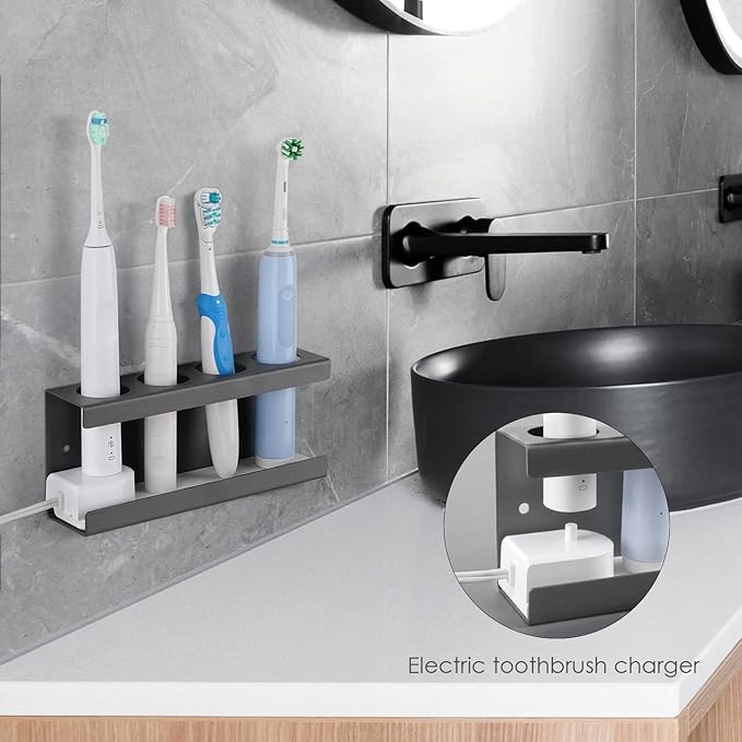 Wall Mounted Electric Toothbrush Holder, 4 Slots Stand - Image 5