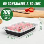 50 Pack 28 oz Meal Prep Containers Reusable - Image 2