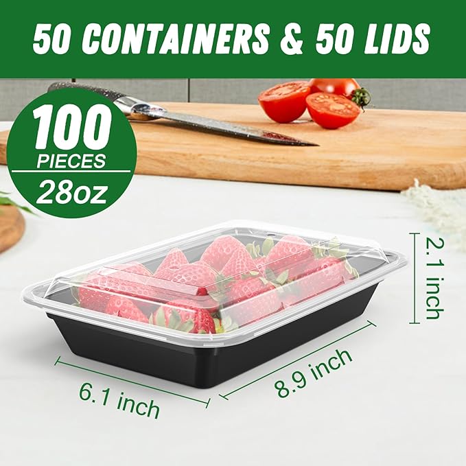50 Pack 28 oz Meal Prep Containers Reusable - Image 2