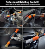 YeewayVeh 3pcs Car Detailing Brush Set, Boars Hair Detailing Brushes, Ultra - Image 2