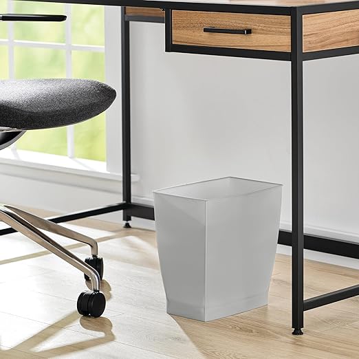 iDesign Small Plastic Bathroom Trash Can, Slim Rectangle Garbage Bin - Image 5